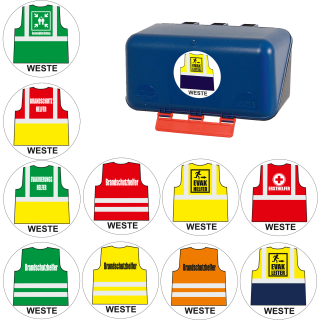 Brandschutzhelfer Warnweste Sonderfarbe in 7 größen und 6 farben
