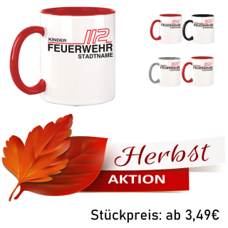 Herbst Aktion Feuerwehr Tasse TTH FW1900 inkl. Wunschtext